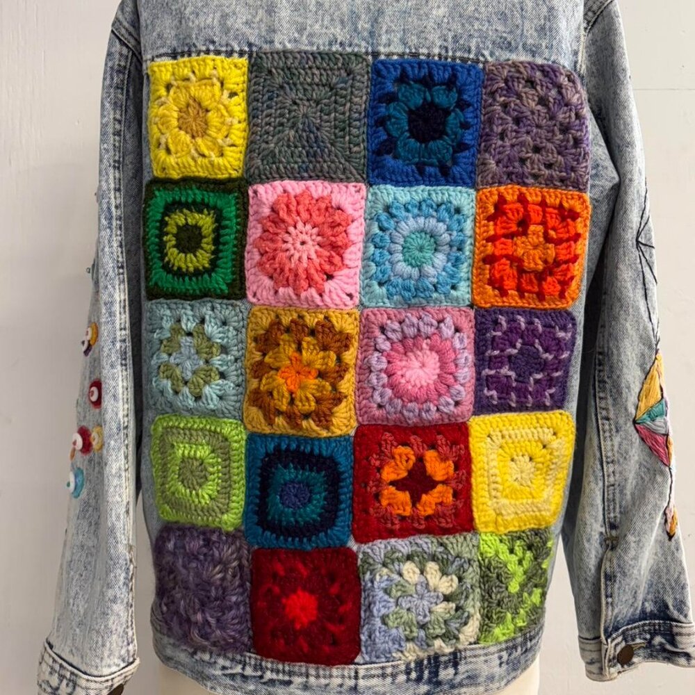 Decorated jean jacket
